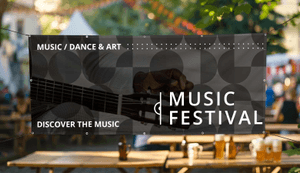 music festival banner displayed above picnic area