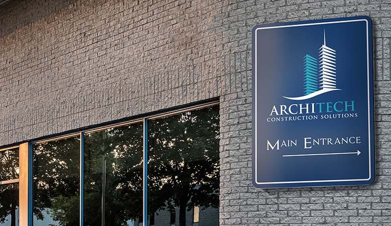 exterior building directional dibond sign