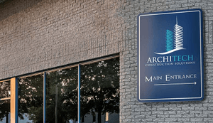 exterior building directional dibond sign