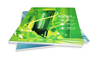 green and blue cosmetic ad foam boards stacked