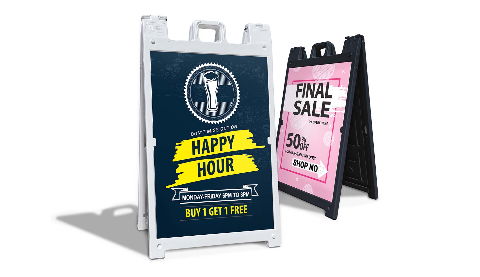 a frames ads black and white option on white background