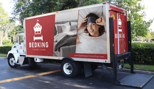 bed king moving truck wrapped with air release vinyl