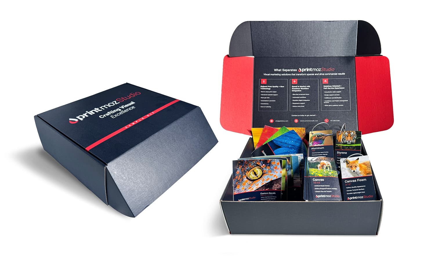 sample kit shown at two different angles on white background