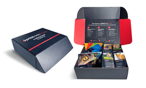 sample kit shown at two different angles on white background