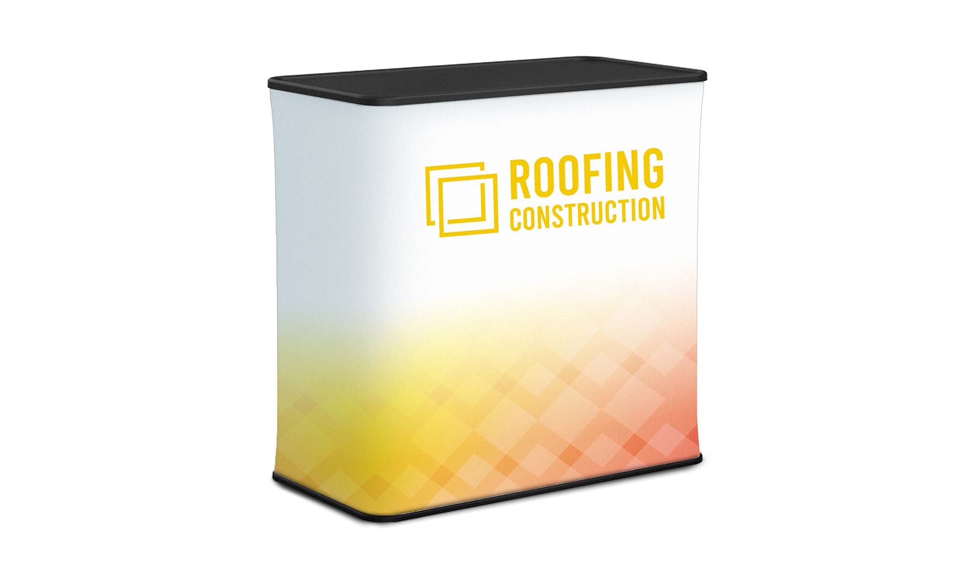 roof construction custom printed podium stand on white background