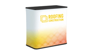 roof construction custom printed podium stand on white background