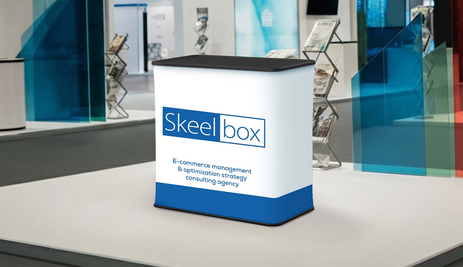 podium stand at trade show