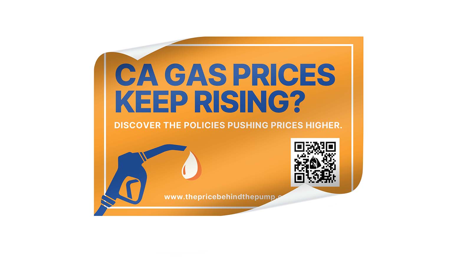ca gas prices window cling on white background