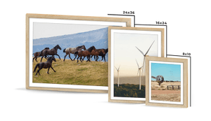 natural wood framed photo prints three sizes