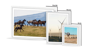 white wood framed photo prints three sizes