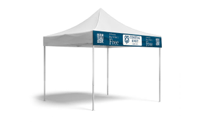 canopy tent banner for handmade jewelry business on white background