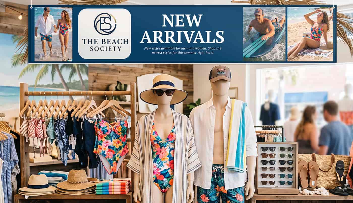 beach apparel point of purchase ultraboard in store sign on display