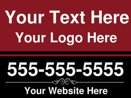 Red, Black and White Your Logo Here Realtor Informational Sign Template