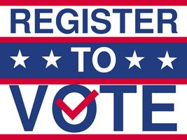 Red, White and Blue Register to Vote Sign Template