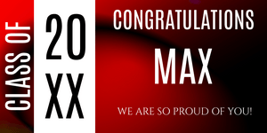 Royal Red and White Congratulations Graduate Class of 20XX Vinyl Banner Template