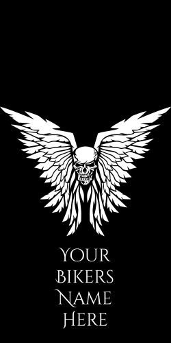 Bikers skull angel wings