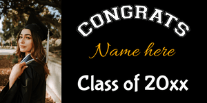 Congrats Class of 20XX Custom Name Vinyl Banner Template