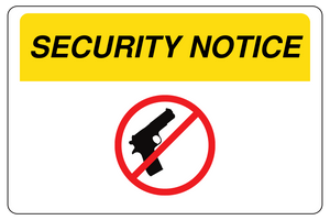 Security Notice No Guns Allowed Sign Template