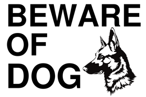 Black and White Beware of Dog Sign Template