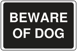 Black and White Beware of Dog Sign Template