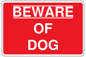 Red and White Beware of Dog Sign Template
