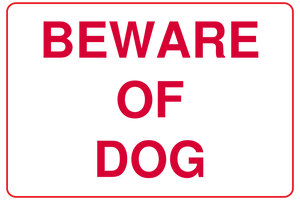 Red and White Beware of Dog Sign Template