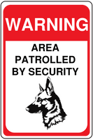 Area Patrolled By Dog Security Sign Template