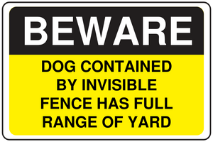 Yellow, White and Black Beware of Dog Sign Template