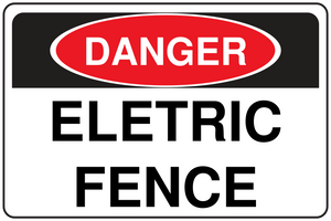 Danger Electric Fence Sign Template