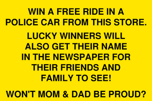 Black and Yellow Consequences of Shoplifting Sign Template