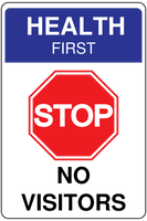 Health First Stop No Visitors Sign Template