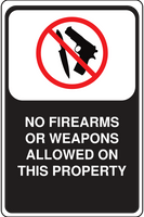 No Firearms on Property Black and White Sign Template