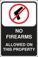 Black and White No Firearms Allowed on Property Sign Template