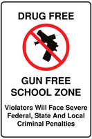 Drug Free Gun Free School Zone Sign Template