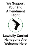 The Lawful Carrying Of Firearms Is Welcome Sign Template