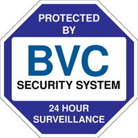 Warning Protected by BVC Security System Sign Template