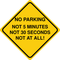 No Parking Not At All Sign Template