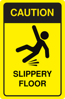 Caution Slippery Floor with Slipping Man Sign Template