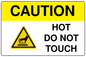 Caution Hot Do Not Touch Sign Template