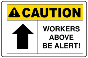 Caution Workers Above Be Alert Sign Template