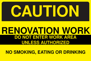 Caution Renovation Work Do Not Enter Sign Template
