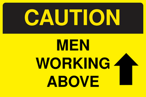 Caution Men Working Above Sign Template