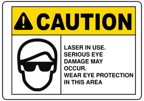 Caution Eye Protection Signs-Laser In Use Wear Eye Protection Sign Template