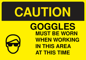  Caution Eye Protection Signs- Goggles Must Be Worn Sign Template