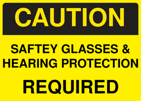 Caution Eye Protection Signs-Hearing Protection & Safety Glasses Sign Template