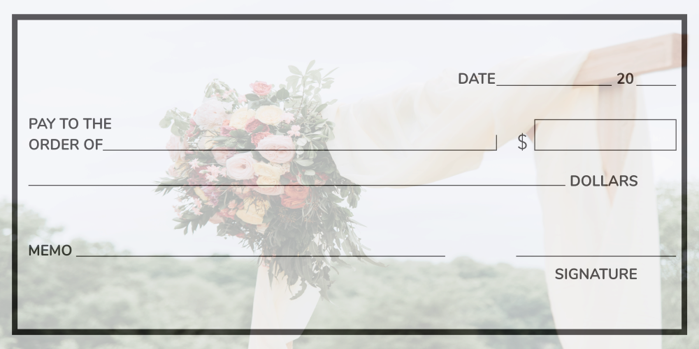 Wedding Bouquet Giant Check Template