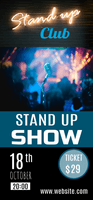 Stand Up Comedy Club Show Retractable Banner Template