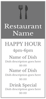 Gray and White Restaurant Name Business Hours Retractable Banner Template