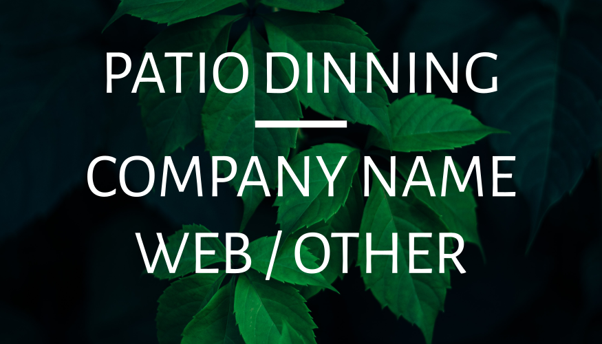 Green Leaves Patio Dining Company Name Sign Template