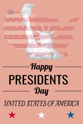 Happy Presidents Day USA Statue of Liberty Sign Template